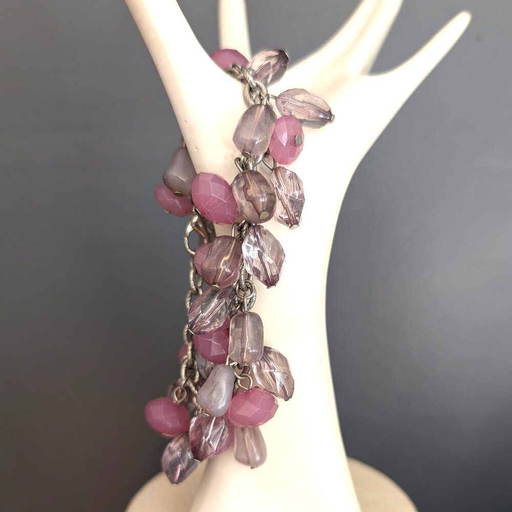 Mauve beaded cha cha bracelet
